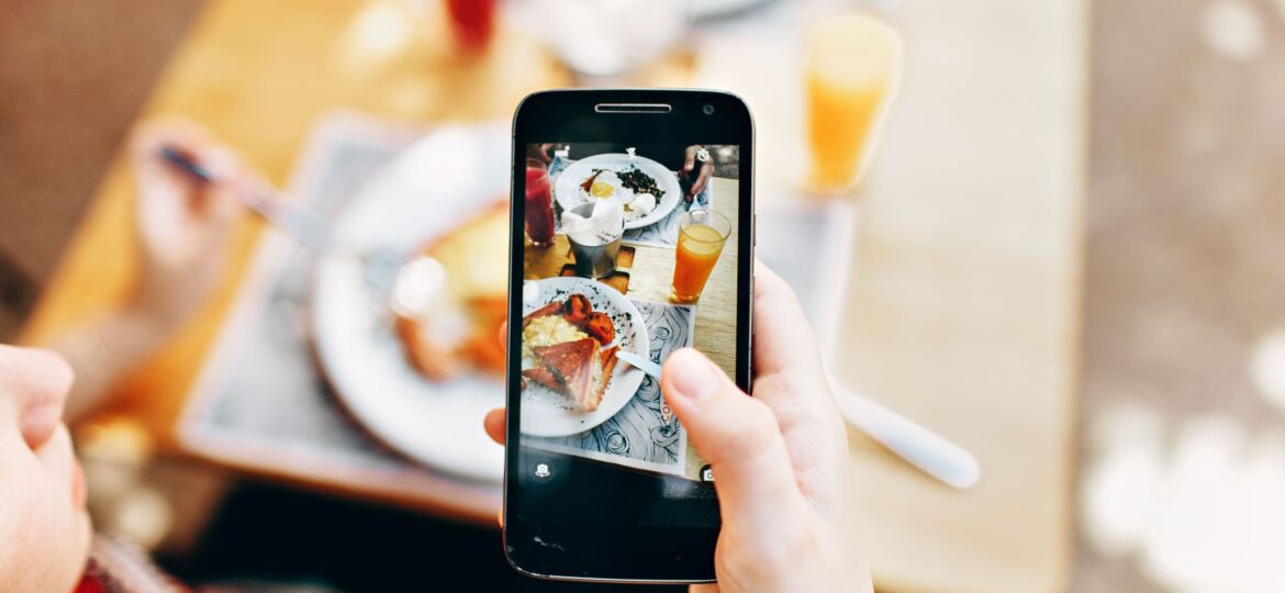 taking picture of food