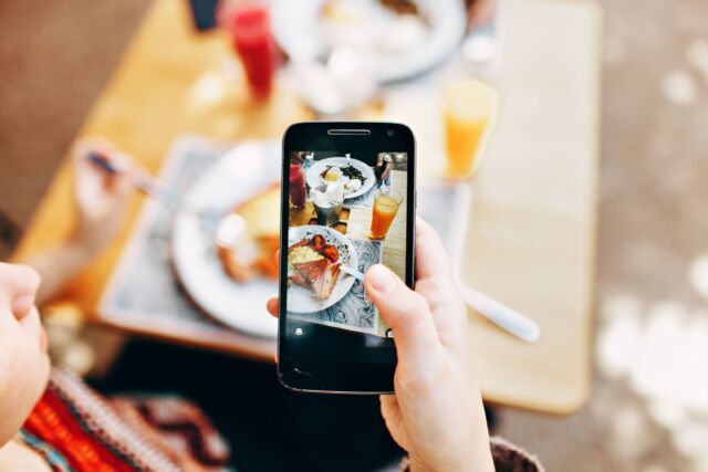 taking picture of food